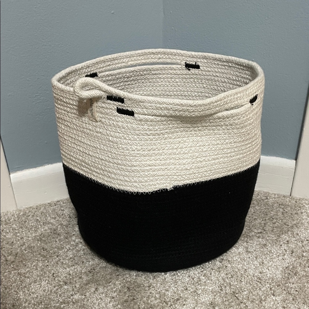 Two-Tone Black and White Storage Basket